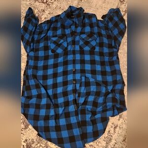 Torrid Black and Blue Checkered Shirt